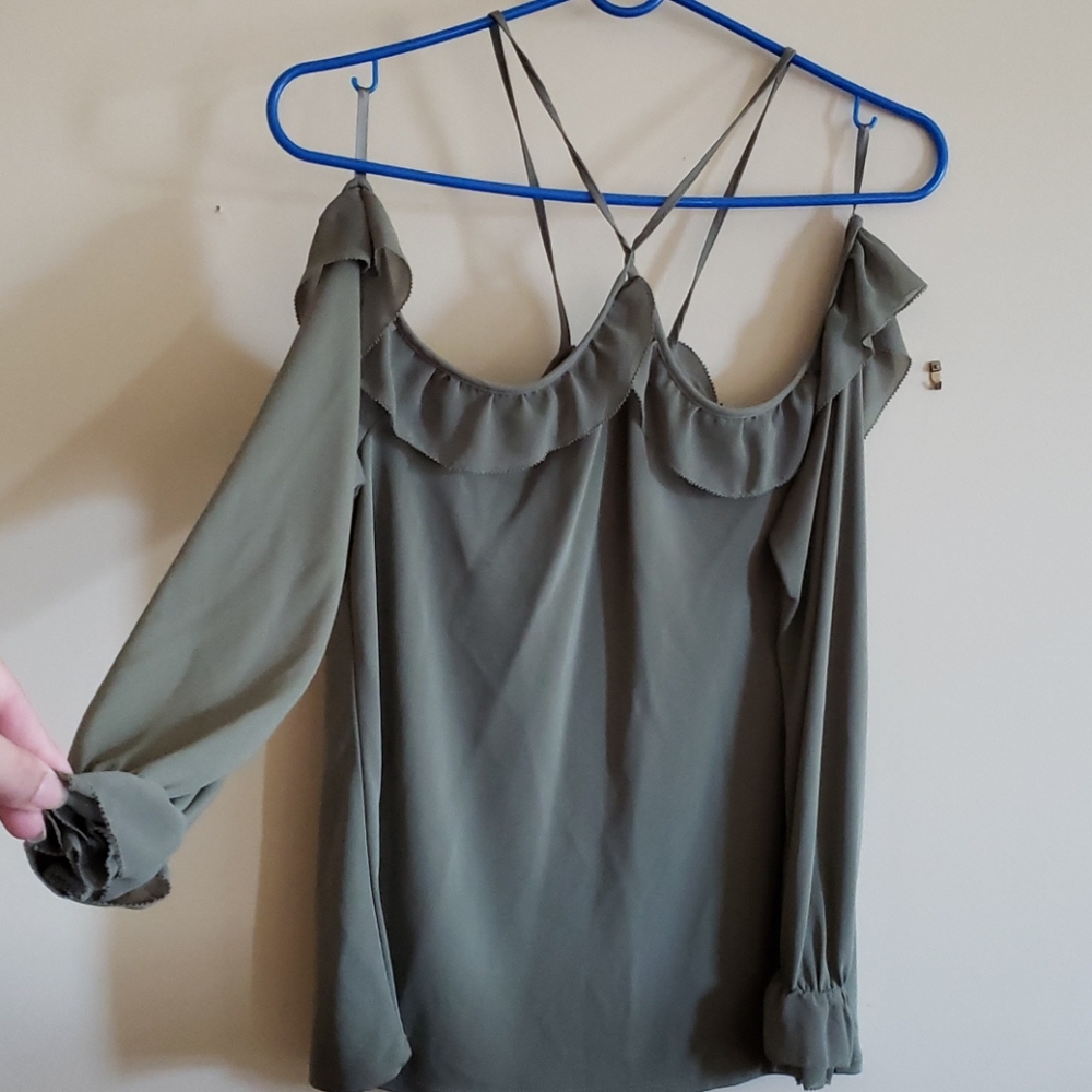 White house black market off the shoulder blouse.